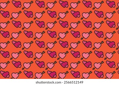 Love pattern for valentine cartoon style 