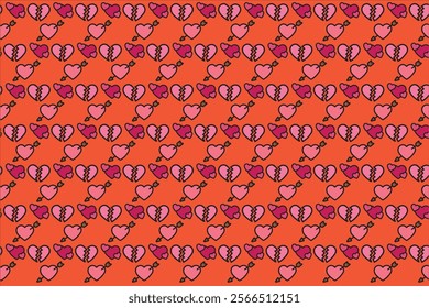 Love pattern for valentine cartoon style 