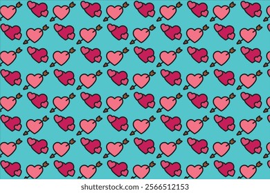 Love pattern for valentine cartoon style 