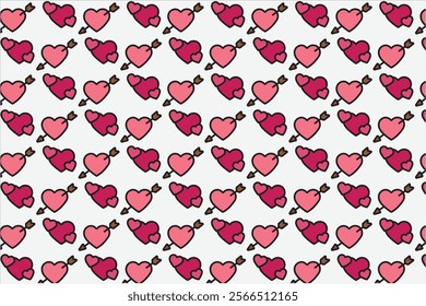 Love pattern for valentine cartoon style 