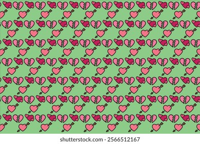 Love pattern for valentine cartoon style 