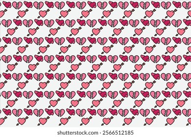 Love pattern for valentine cartoon style 