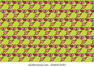 Love pattern for valentine cartoon style 