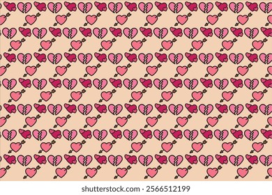 Love pattern for valentine cartoon style 