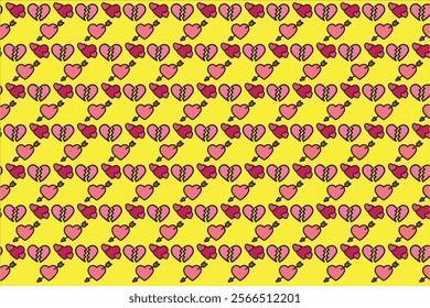 Love pattern for valentine cartoon style 