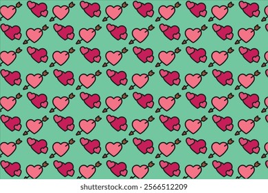 Love pattern for valentine cartoon style 