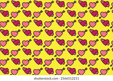 Love pattern for valentine cartoon style 