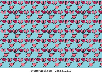 Love pattern for valentine cartoon style 