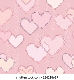 Love pattern. Valentine heart  abstract background. Princess greeting card.