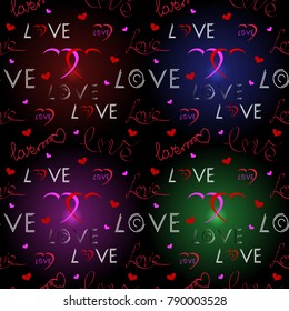 Love pattern. Valentines Day background. Vector illustration