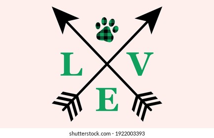 Love with Paw - Dog Paw - St. Patrick’s Vector And Clip Art