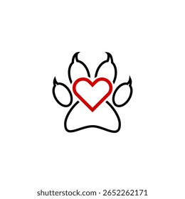 Love Paw logo icon isolated on white background
