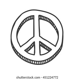 Love and Peace concept represented by hippie circle icon. Isolated and flat illustration 