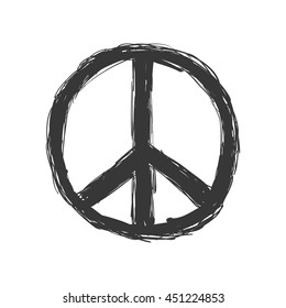 Love and Peace concept represented by hippie circle icon. Isolated and flat illustration 