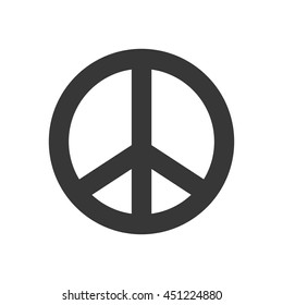 Love and Peace concept represented by hippie circle icon. Isolated and flat illustration 