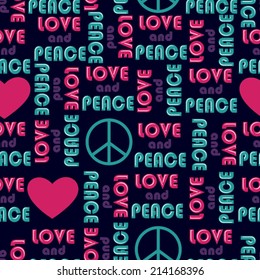 love and peace dark background