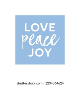 Love Peace Joy Vector Illustration Text Background