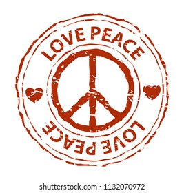 love peace label banner stamp sign, vector vintage style, illustration symbol