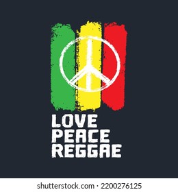 Love Peace Reggae Text Design Concept Stock Vector (Royalty Free ...