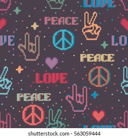 Love and Peace seamless background