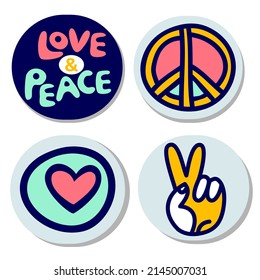 love and peace signs  for print, tee, clothing print, poster