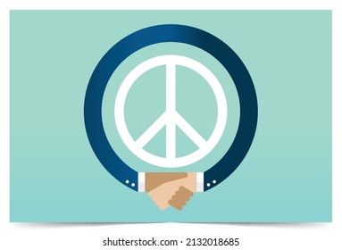 Love in peace, stop war, business strategy plan and goal achievement, couple of the world diversity, handshake connection, Vector illustration design concept in flat style