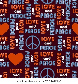 love and peace text background
