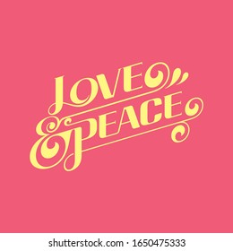 diseño tipográfico de amor y paz