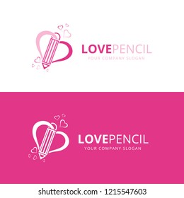 Love Pencil Logo , Creative Design