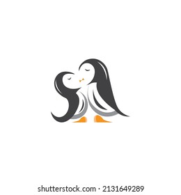 love penguin logo illustration vector design