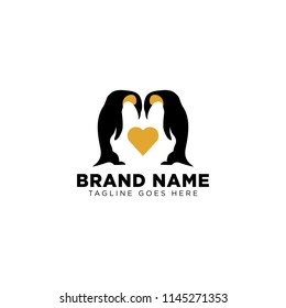 love penguin logo template / vector illustration eps10 download logo inspiration