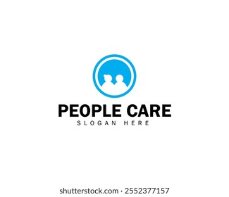 Logotipo Love People Care. Comunicação, família, Assistência Social, Crianças, Esportes, sinais simbólicos vetoriais coloridos.