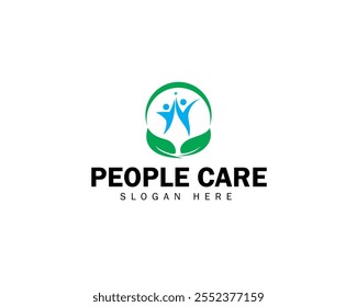 Logotipo Love People Care. Comunicação, família, Assistência social, Crianças, Esportes, sinais simbólicos vetoriais coloridos