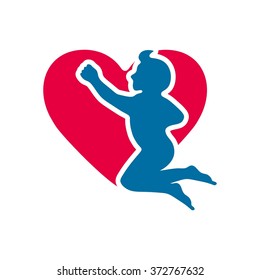 love people, cupid logo template