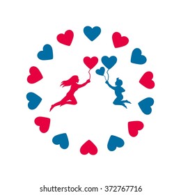 love people, cupid logo template