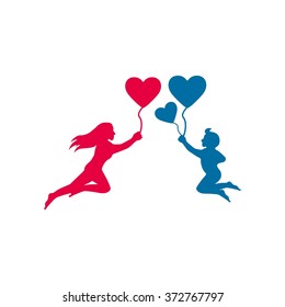 love people, cupid logo template