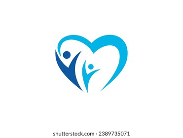 love people happy health care logo design