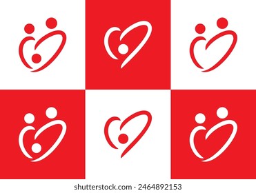 amor con las personas cuidado de la salud logo diseño