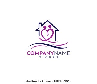 Love People Home Medical Logo Design, Health Care Logo Design, Hospital Logo Design Template Elements Emergency Clinic Medicine With Help People Symbols Vector Icon