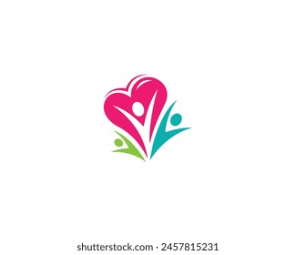 Love people icon logo design vector illustration template.