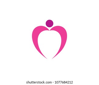 Love People Icon Vector Logo Template Illustration Design