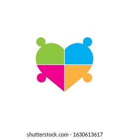 Love people illustration vector icon design template