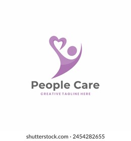 love people logo design, people care logo design.