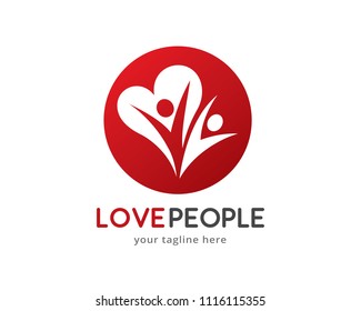 Love People Logo Design Template