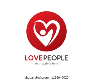 Love People Logo Design Template