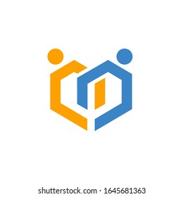 diseño del logotipo de personas amorosas plantilla de signo vectorial