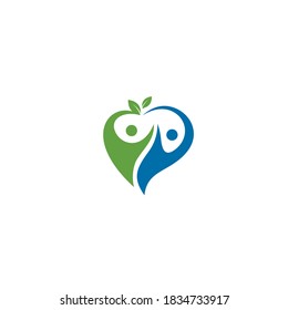 Love People Logo Design Vector Template