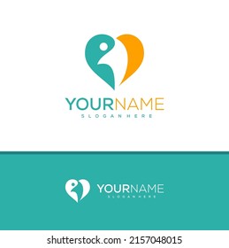 Love People logo design vector, Creative Love People logo concepts template illustration.