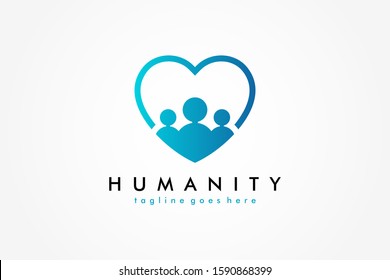 Love People Logo. Flat Vector Logo Design Template Element