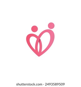 Love People Logo vector. Heart Human Icon. Mom and Child Logo